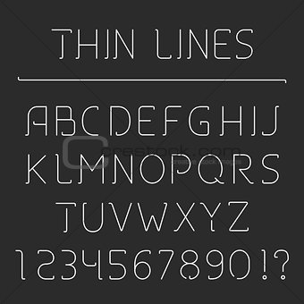 Line Alphabet and Numbers