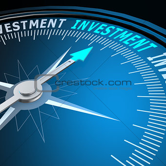 Investment word on compass