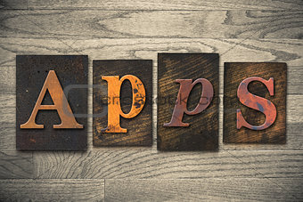Apps Concept Wooden Letterpress Type