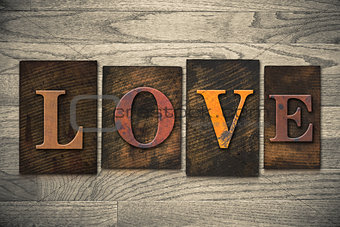 Love Concept Wooden Letterpress Type