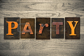 Party Concept Wooden Letterpress Type