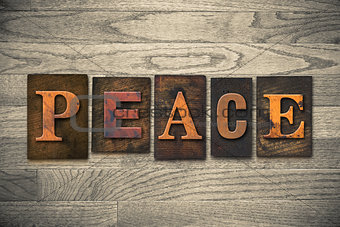 Peace Concept Wooden Letterpress Type