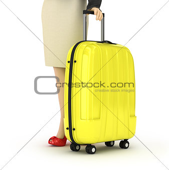 Journey suitcase isolated on white