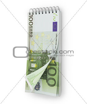 Calendar with euro bills.