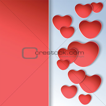 Heart shapes on colorful background to the Valentines day.