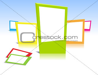 Colorful photo frames in vector art