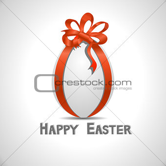 Vector paper card with white ornate easter egg
