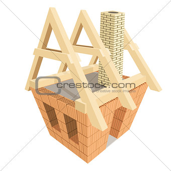 Structure of house in construction. Illustration