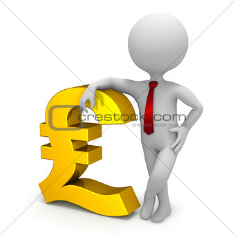 Businessman and pound currency symbol