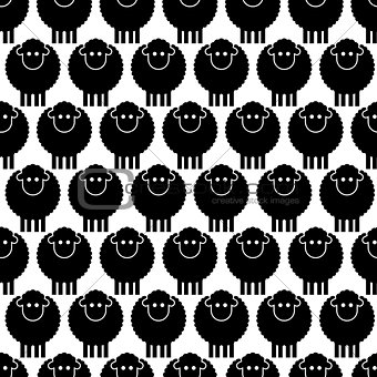 Seamless pattern black sheep