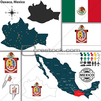 Map of Oaxaca, Mexico