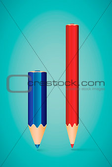 Vector Illustration - Two Vertical Pencils