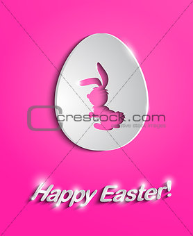 Easter egg with bunny silhouette