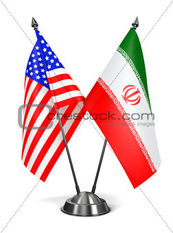 USA and Iran - Miniature Flags.