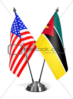 USA and Mozambique - Miniature Flags.