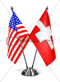 USA and Switzerland - Miniature Flags.
