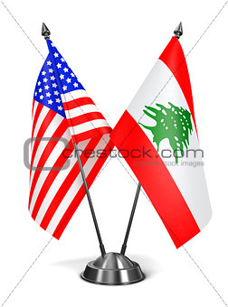 USA and Lebanon - Miniature Flags.