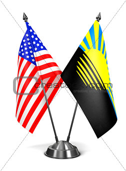 USA and Donetsk - Miniature Flags.