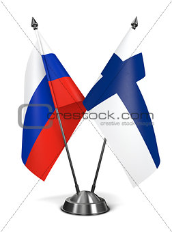 Russia and Finland  - Miniature Flags.