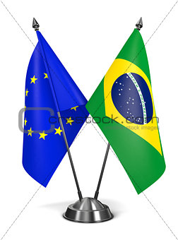 EU and Brazil - Miniature Flags.