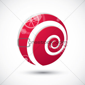 Curl symbol , abstract icon, 3d vector symbol