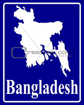 silhouette map of Bangladesh