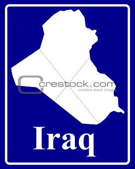 silhouette map of Iraq