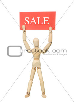 Doll with Sale Sign