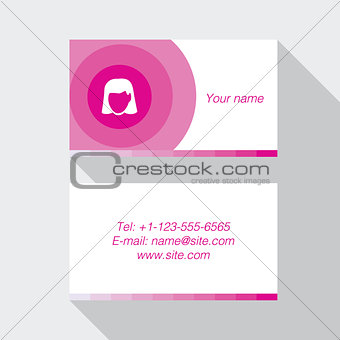 Modern pink business card template