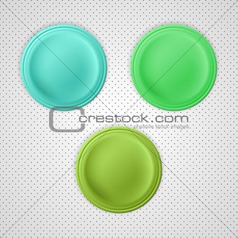 three color blank badges