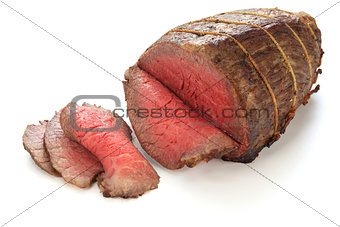 roast beef isolated on white background