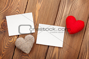 Photo frames and handmaded valentines day toy hearts