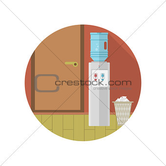 Flat vector icon for office interior