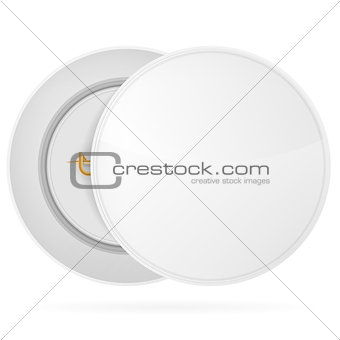 Vector illustration of white blank circle badge