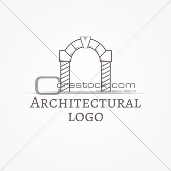 Vector illustration of circle arch icon with text