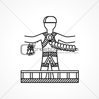 Abstract vector icon for extreme sport. Rope jumper.