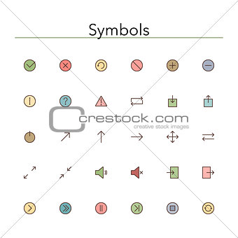 Symbols Colored Line Icons