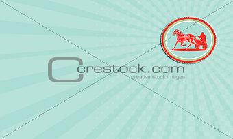 Business card Horse and Jockey Harness Racing Rosette Retro