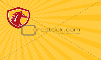 Business card Horse Head Angry Shield Retro