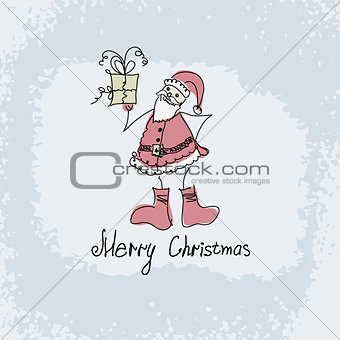 vector hand drawn Christmas illustration of Santa