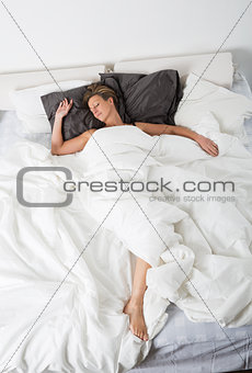 Sleeping woman from high angle view