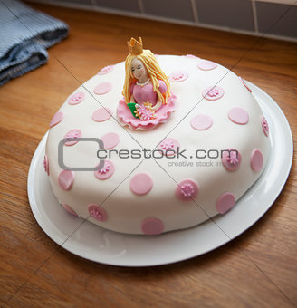 Pink Birthday Cake with a Princess