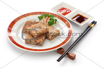 turnip cake, daikon cake, radish cake, carrot cake, chinese new year dim sum dish