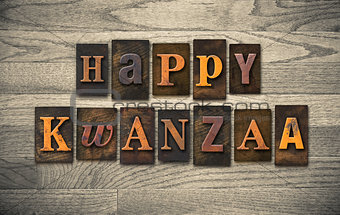 Happy Kwanzaa Wooden Letterpress Concept