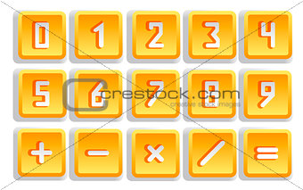 Yellow Numeric Button Set