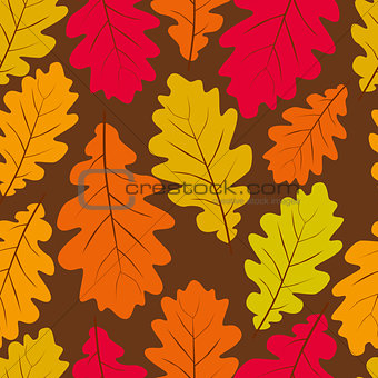 Beautiful leaves seamless pattern, vector natural endless backgr