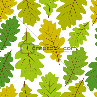 Beautiful leaves seamless pattern, vector natural endless backgr