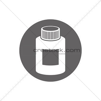 Medical bottle vector icon isolated.