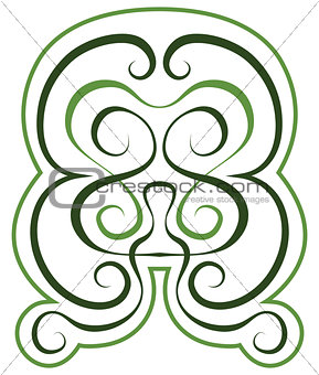 Vector pattern. green tint ornament. tattoo style