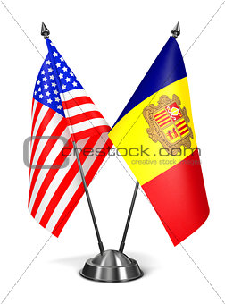 USA and Andorra - Miniature Flags.